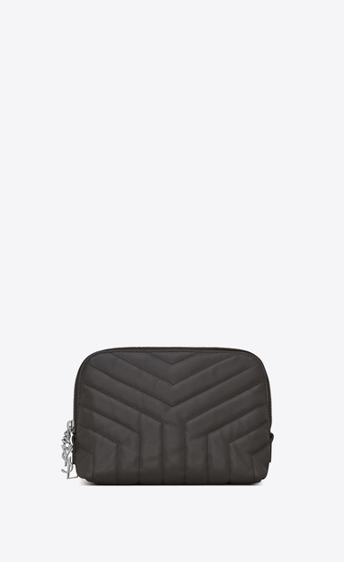 loulou trousse à maquillage en cuir matelassé "y"